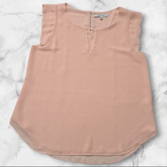 Naked Zebra Light Pink Ruffle Sleeveless Blouse Top Shirt Size Medium (M) E4 - Picture 1 of 7